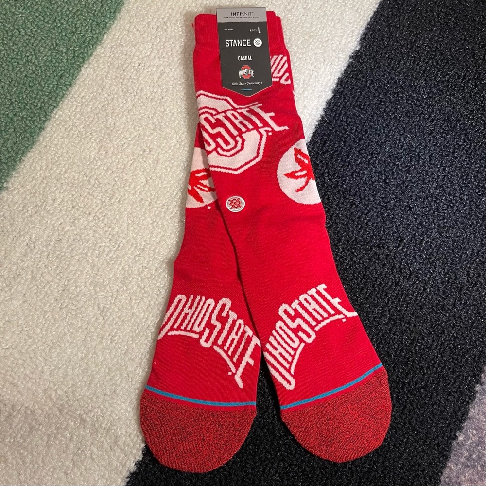 🏈  L Men’s Stance NFL Alumni OSU Ohio State University Casual Crew Socks